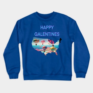 Happy Galentines balloons Crewneck Sweatshirt